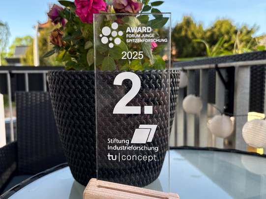 Award trophy for the 2nd prize of the TU innovation award